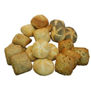 Morgenbr�dsblanding i 5 varianter, 5x16 stk, 70-80g, 5,76 kg, �KO