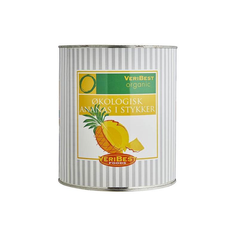 Ananas stykker, i juice, 3 kg, kologisk