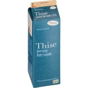 Letmlk 1,5%, jersey, ikke homogeniseret, 1 l, KO