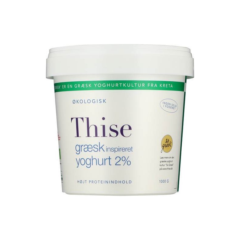 Yoghurt 2%, grsk inspireret, 1 kg, kologisk