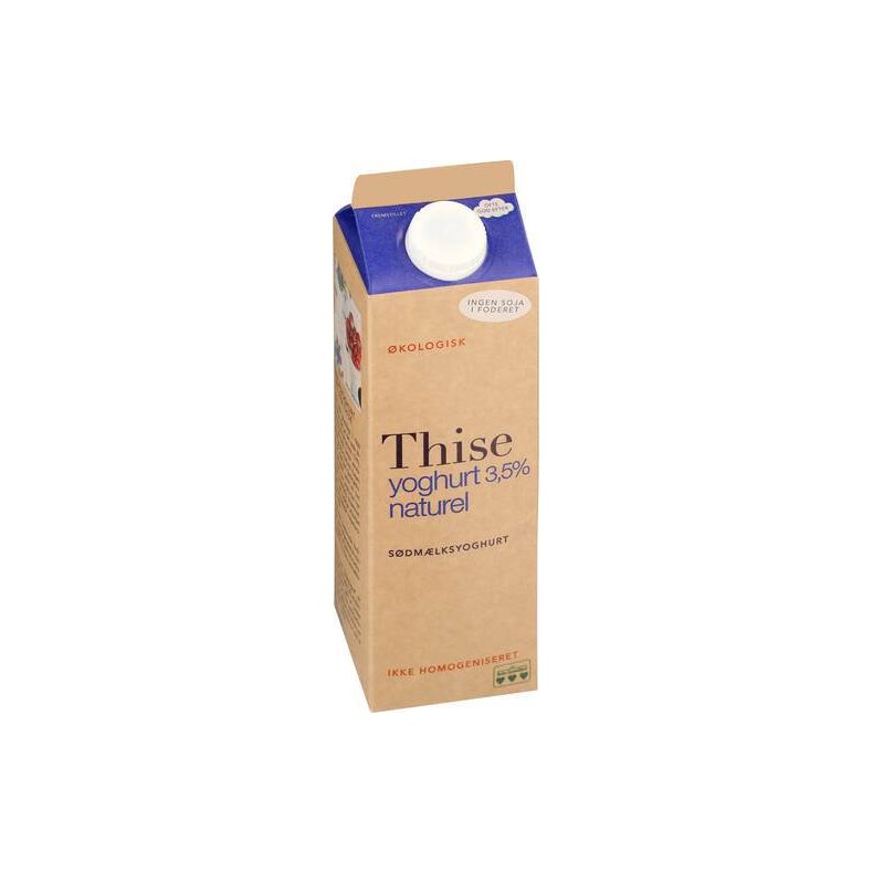 Sdmlksyoghurt naturel 3,5%, ikke homogeniseret, 1 l, kologisk