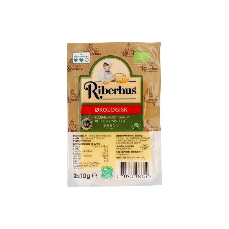 Riberhus 45+ (24%) ML, kuvertskiver, 20x2 x 10 g, kologisk 