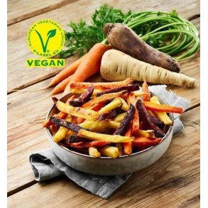 Rodfrugtfritter, 3-farvet, vegansk, 2 kg