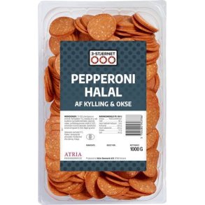 Pepperoni i skiver, halal, 1 kg