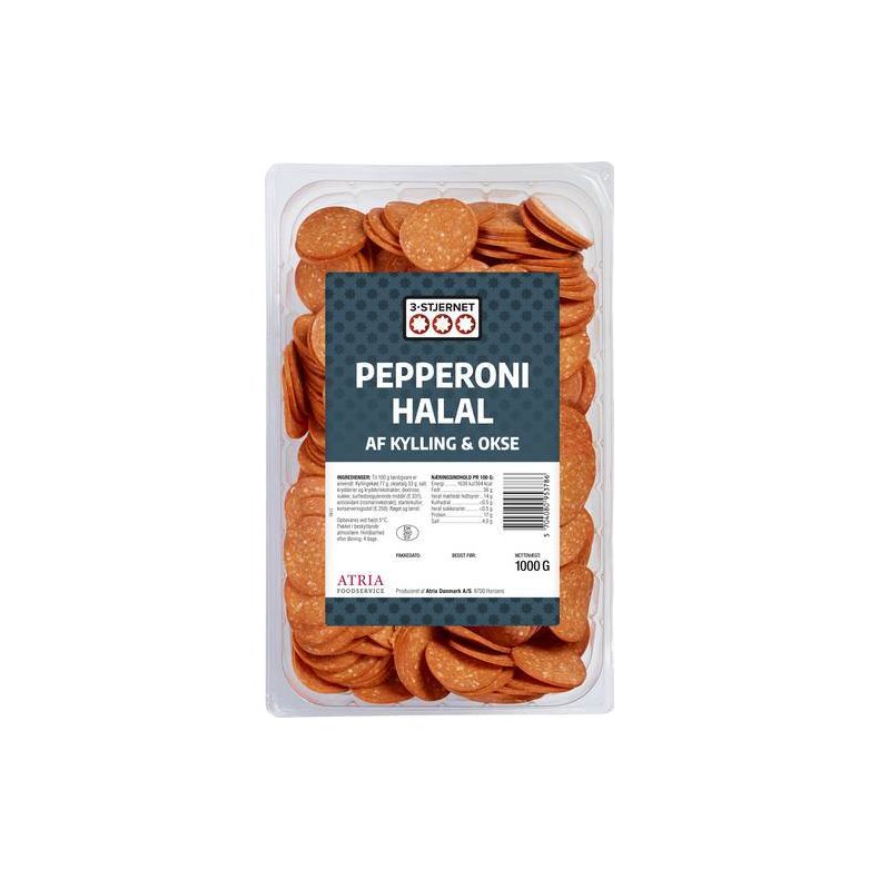 Pepperoni i skiver, Halal, 1 kg