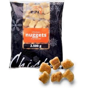 Kyllingenuggets ca. 23 g, halal, 2,5 kg