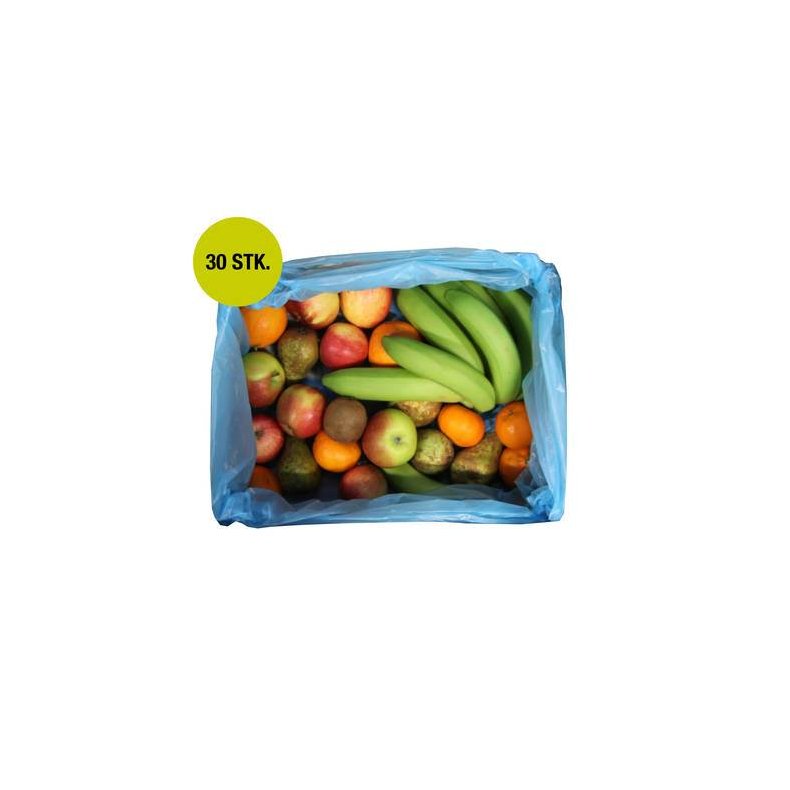 Frugtkasse Deluxe + snacks, blandet efter sson KL1, 30 stk.