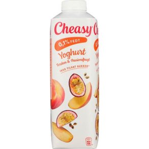 Yoghurt Cheasy m/fersken & passion 0,1%, 1 kg