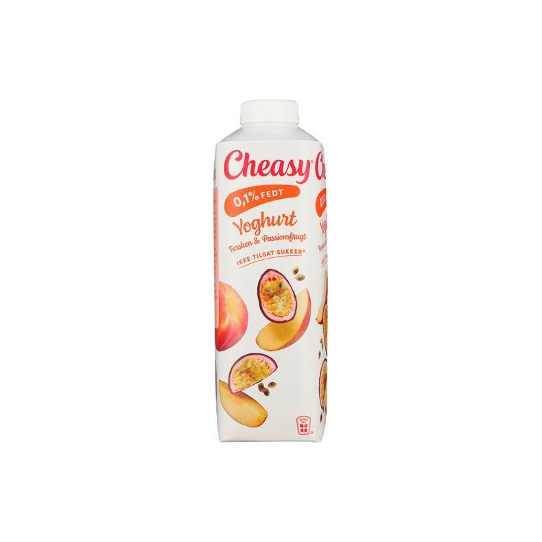 Yoghurt Cheasy m/fersken &amp; passion 0,1%, 1 kg
