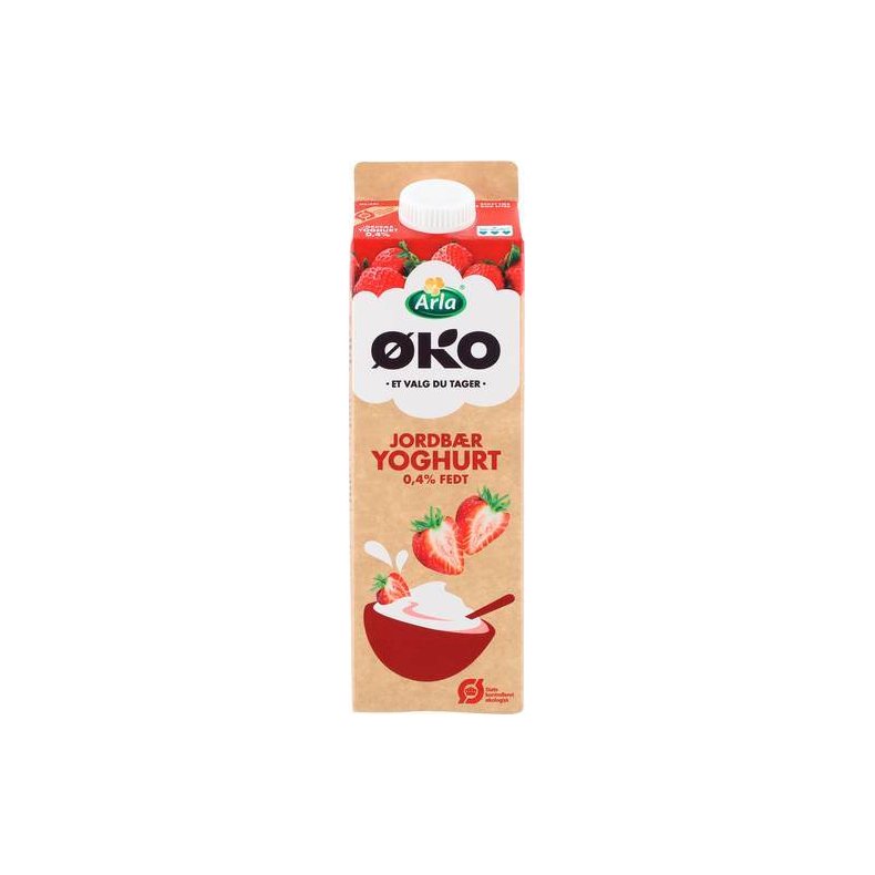Yoghurt m/jordbr 0,4%, 1 kg, kologisk
