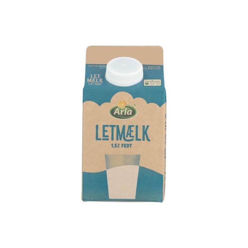 Letmlk 1,5%, purepack, 500 ml