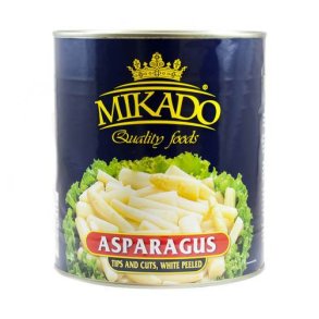 Asparges snit hvide med hoved, fine, 3 kg