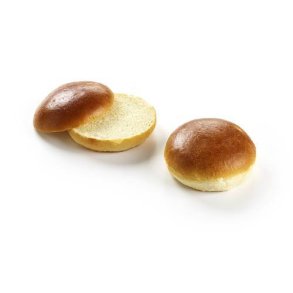 Brioche burgerbolle, rund, skret, 50 x 85 g