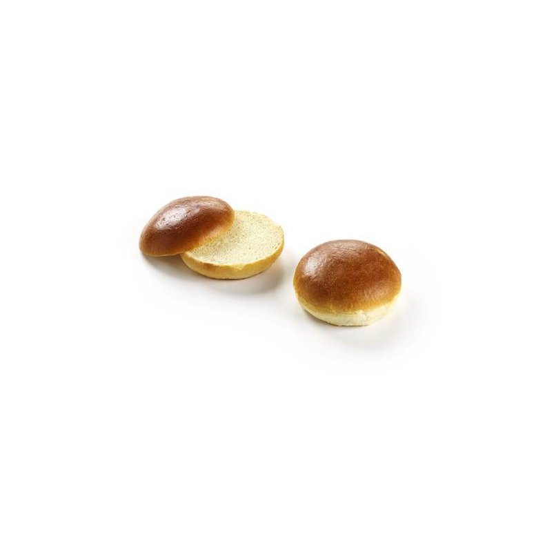 Brioche burgerbolle, rund, skret, 50 x 85 g