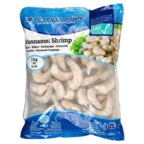 Vannamei rejer ASC, r pillet, u/hoved/tarm/hale, 16/20, 750 g