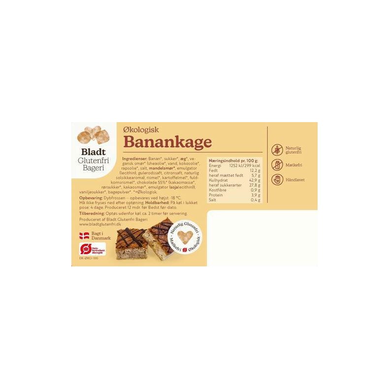 Glutenfri banankage 8 x 40 g, kologisk