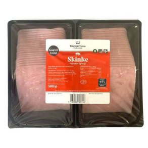 Skinke, firkantet, kogt og rget, 38-40 skiver, 500 g