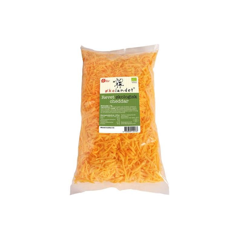 Cheddar 34%, revet, 1 kg kologisk