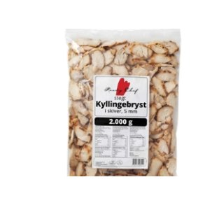 Kyllingebryst i skiver, halal, stegt, 5 mm, 2 kg, FROST