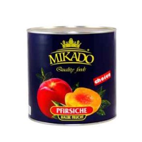 Ferskner halve i sukkerlage, 3 kg/1,5 kg