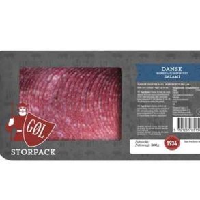 Salami, dansk i skiver, 500 g
