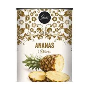 Ananas i skiver, i juice, 567/340 g