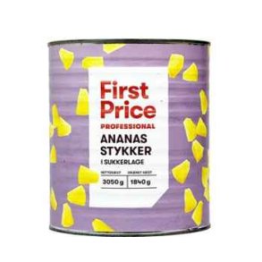 Ananasstykker i sukkerlage, 3,05/1,84 kg