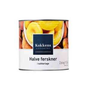 Ferskner halve i sukkerlage, 2,6kg/1,5 kg