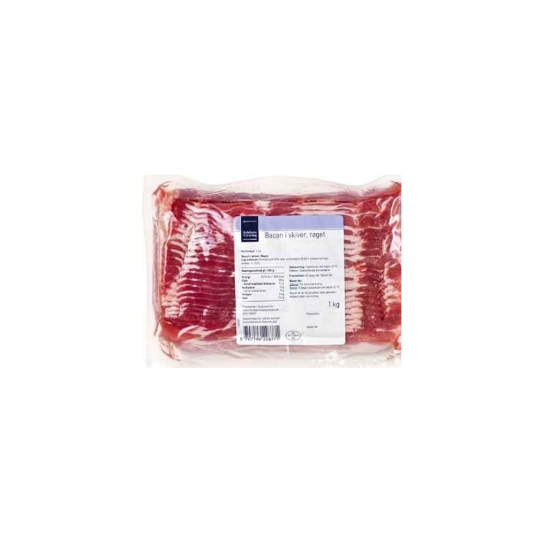 Bacon i skiver, rget, 1 kg