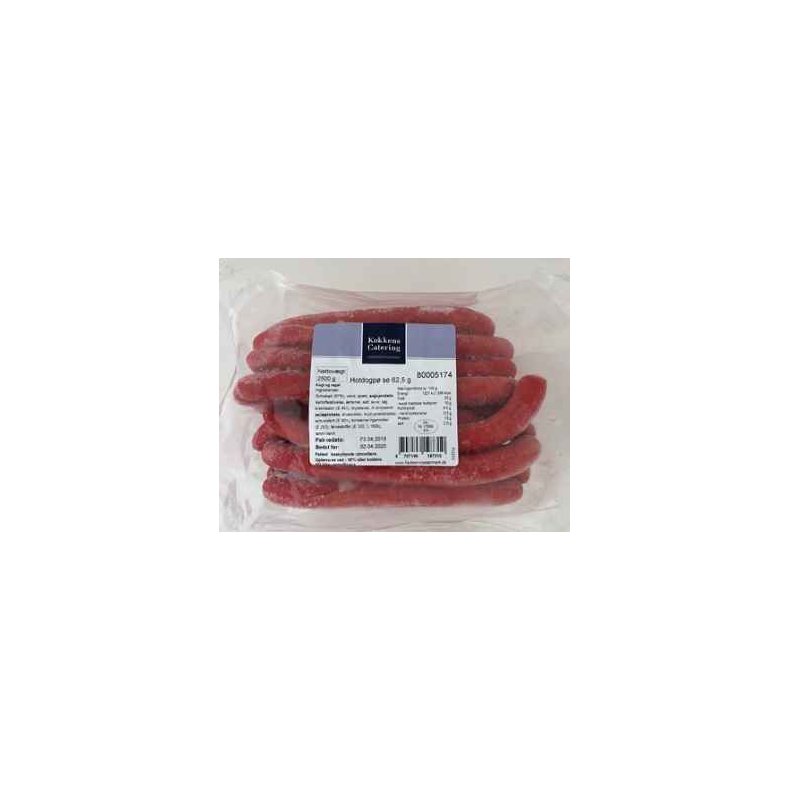 Hotdogplser 62,5g, 2 x 2,5 kg