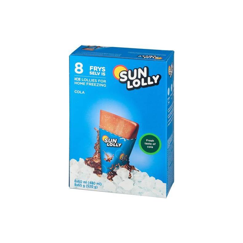 Sun Lolly cola, frys-selv-is, 8 stk